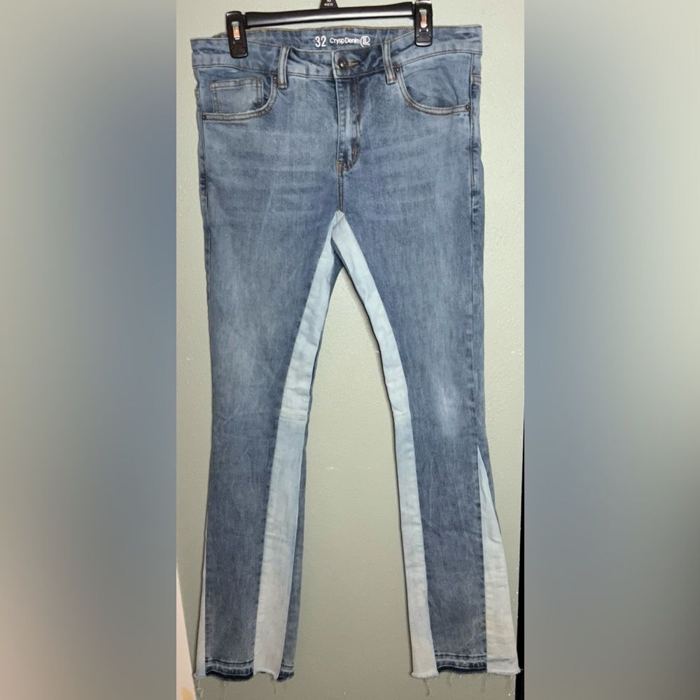 Crysp Denim Jeans 70s Panel Raw Hem Streetwear Men's 32/36